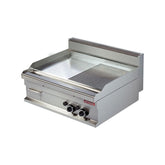 Fry-top pe gaz 800mm, platou cromat-mixt, de banc, Linia 700, Arisco